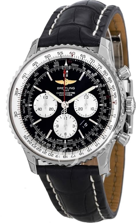 breitling navitimer world black strap|breitling navitimer crocodile strap.